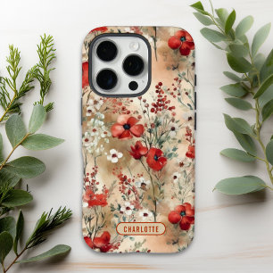 Coques iPhone 16 Pro Elégant aquarelle motif floral personnalisé