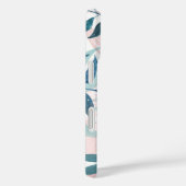 Coques Case-Mate iPhone Élégant aquarelle Pastel Feuille Monogramme (Verso / Droite)