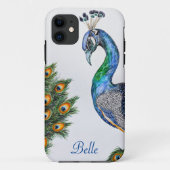 Coques Case-Mate iPhone Elégant Aquarelle Peacock Personnalisé (Dos)