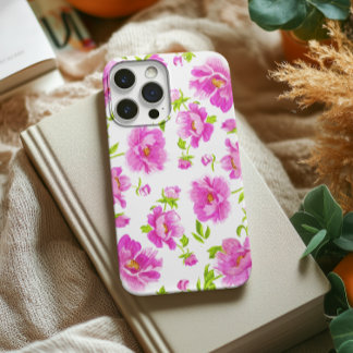 Coque Pour iPhone 14 Plus Élégant Aquarelle pivoines rose Floral