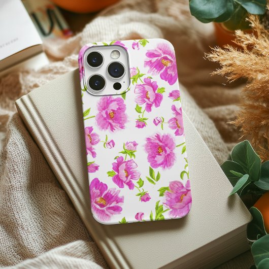 Coques Case-Mate iPhone Élégant Aquarelle pivoines rose Floral