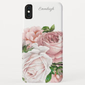 Coques Case-Mate iPhone Élégant Aquarelle rose-Bleu Script Floral (Dos)