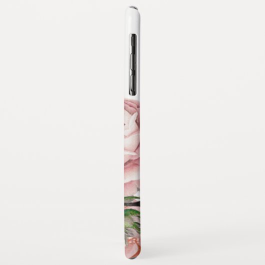 Coques Case-Mate iPhone Élégant Aquarelle rose-Bleu Script Floral (Dos/Gauche)