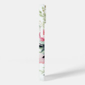 Coques Case-Mate iPhone Elégant Aquarelle rose Floral Nom personnalisé (Verso / Droite)