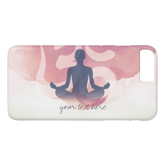 Coques Case-Mate iPhone Élégant Aquarelle Yoga Méditation Pose Om Symbole (Dos (Horizontal))