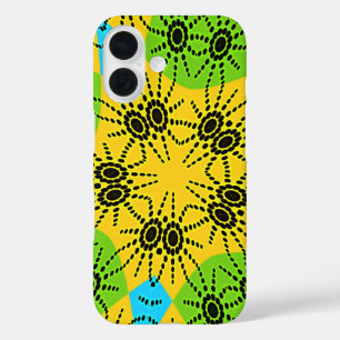 Coques iPhone 16 Élégant Araignée d'inspiration africaine Motif tra