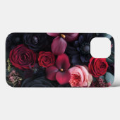 Coques Case-Mate iPhone Élégant arrangement floral foncé avec Roses (Verso (horizontal))
