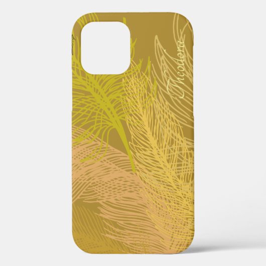 Coques Case-Mate iPhone Élégant Arrière - plan de feuille d'or (Verso)