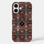 Coques Case-Mate iPhone Elégant Art Déco en Coppery Rose or et noir (Verso)
