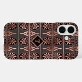 Coques Case-Mate iPhone Elégant Art Déco en Coppery Rose or et noir (Verso (horizontal))