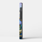 Coques Case-Mate iPhone Élégant Art Nouveau Floral Bleu Vitrage Iris (Verso / Gauche)