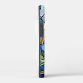 Coques Case-Mate iPhone Élégant Art Nouveau Floral Bleu Vitrage Iris (Verso / Droite)