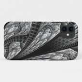 Coques Case-Mate iPhone Elégant Art numérique Fractal Silver Design (Dos (Horizontal))