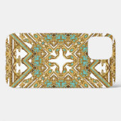 Coques Case-Mate iPhone Elégant baroque doré, design ornemental. (Verso (horizontal))
