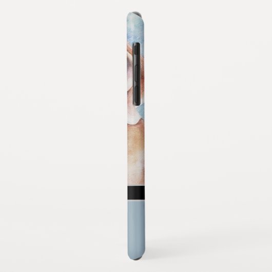 Coques Case-Mate iPhone Élégant Beagle moderne w Monogramme Nom (Dos/Gauche)