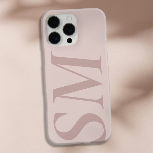 Coques Case-Mate iPhone Élégant Beige Rose Bold Monogramme initial