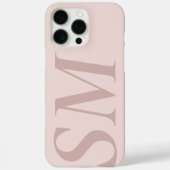 Coques Case-Mate iPhone Élégant Beige Rose Bold Monogramme initial (Verso)