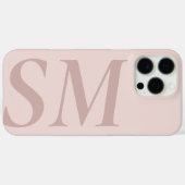 Coques Case-Mate iPhone Élégant Beige Rose Bold Monogramme initial (Verso (horizontal))