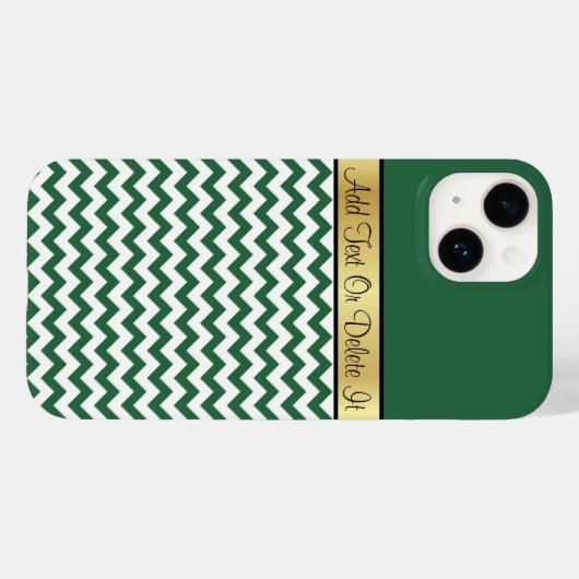 Coques Case-Mate iPhone Élégant Billiard vert et blanc Chevron Monogramme (Verso (horizontal))