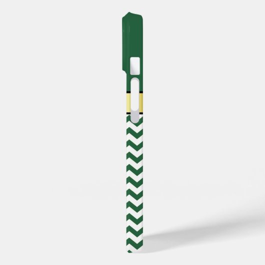 Coques Case-Mate iPhone Élégant Billiard vert et blanc Chevron Monogramme (Verso / Gauche)