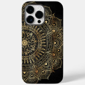 Coques Case-Mate iPhone Elégant Black Gold Mandala Floral Design (Verso)