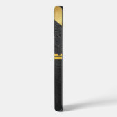 Coques Case-Mate iPhone Elegant black leather gold monogram custom name (Verso / Gauche)