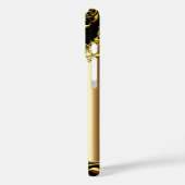 Coques Case-Mate iPhone Elegant Black on Gold Monogram ajouter nom (Verso / Gauche)