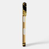 Coques Case-Mate iPhone Elegant Black on Gold Monogram ajouter nom (Verso / Droite)
