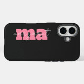 Coques Case-Mate iPhone Elegant Black pink monogram initial script name (Verso (horizontal))