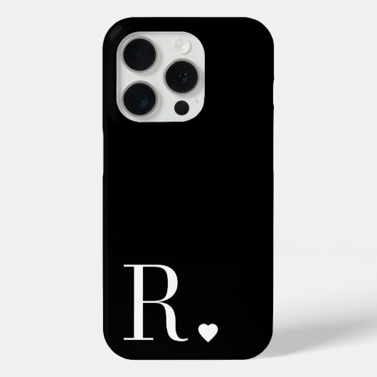Coques Case-Mate iPhone Elegant black & white monogram initial (Verso)