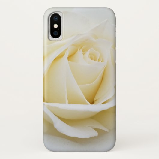Coques Case-Mate iPhone Élégant blanc immaculé Rose photo rapprochée (Dos)