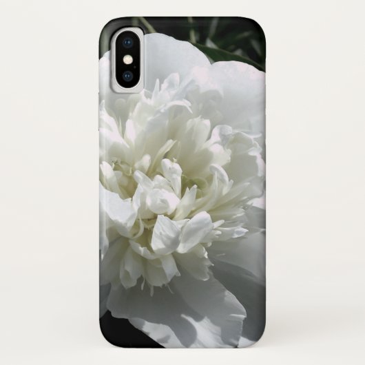 Coques Case-Mate iPhone Elégant blanc peony floral blanc photo (Dos)