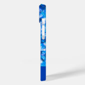 Coques Case-Mate iPhone Elégant bleu blanc Aquarelle Fleurs Monogramme (Verso / Gauche)