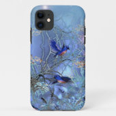 Coques Case-Mate iPhone Elégant Bleu Bleu Oiseaux bleus (Dos)
