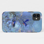 Coques Case-Mate iPhone Elégant Bleu Bleu Oiseaux bleus (Dos (Horizontal))