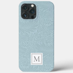 Case-Mate iPhone Case Élégant bleu clair Floral Monogramme botanique