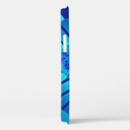 Coques Case-Mate iPhone Élégant bleu clair fractal (Verso / Droite)