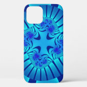 Coques Case-Mate iPhone Élégant bleu clair fractal (Verso)