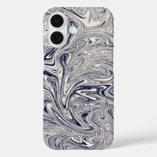 Coques Case-Mate iPhone Elégant bleu et Marbre blanc spiral (Verso)
