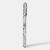 Coques Case-Mate iPhone Elégant bleu et Marbre blanc spiral (Verso / Droite)