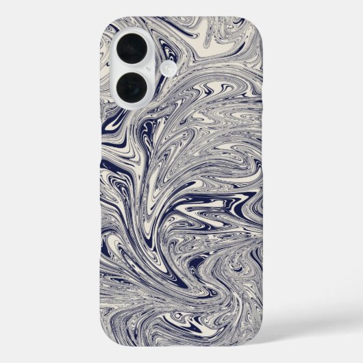 Coques Case-Mate iPhone Elégant bleu et Marbre blanc spiral (Verso)