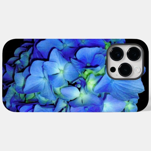 Coques Case-Mate iPhone Elégant bleu floral bleu rose hydrangée bleue (Verso (horizontal))