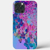 Coques Case-Mate iPhone Élégant bleu foncé et lumière magenta Hydrangea (Verso)