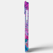 Coques Case-Mate iPhone Élégant bleu foncé et lumière magenta Hydrangea (Verso / Gauche)