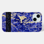 Coques Case-Mate iPhone Elégant bleu granit bleu marbre bleu pierre (Verso (horizontal))