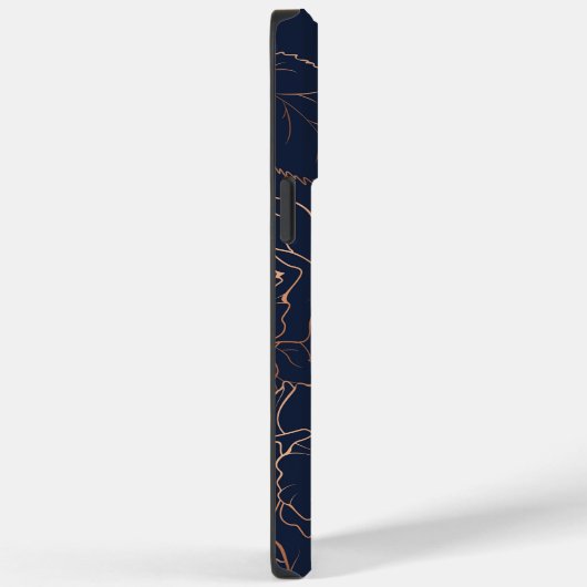 Coques Case-Mate iPhone Élégant bleu or Roses Nom (Verso / Droite)