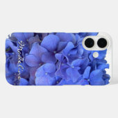 Coques Case-Mate iPhone Elégant bleu perwinkle hydrangée florale (Verso (horizontal))