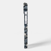 Coques Case-Mate iPhone Elégant bleu poussiéreux argent blanc gris gris fl (Verso / Gauche)