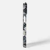 Coques Case-Mate iPhone Elégant bleu poussiéreux argent blanc gris gris fl (Verso / Droite)