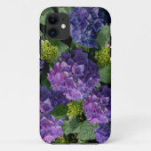 Coques Case-Mate iPhone Elégant bleu violet magenta vert hydrangée florale (Dos)